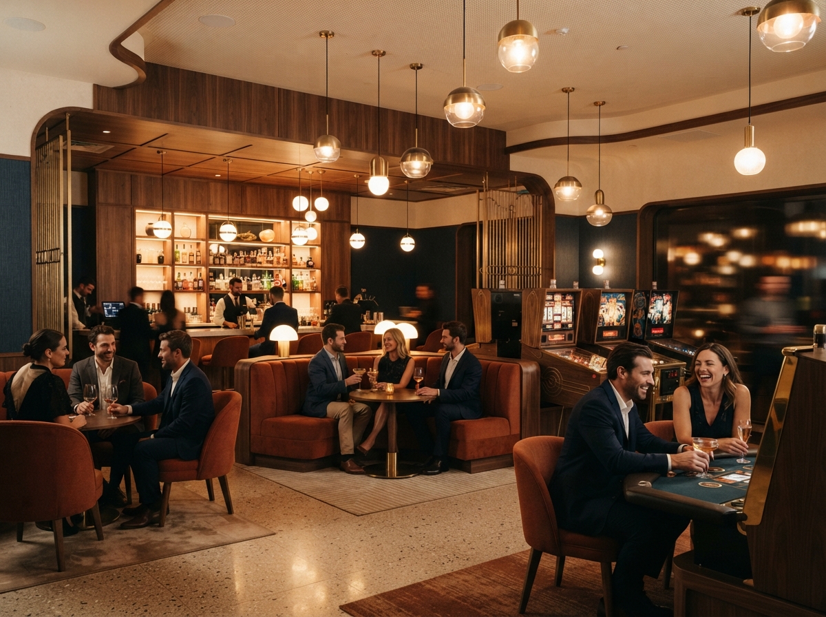 Relaxed evening interior at a NorthStar entertainment venue