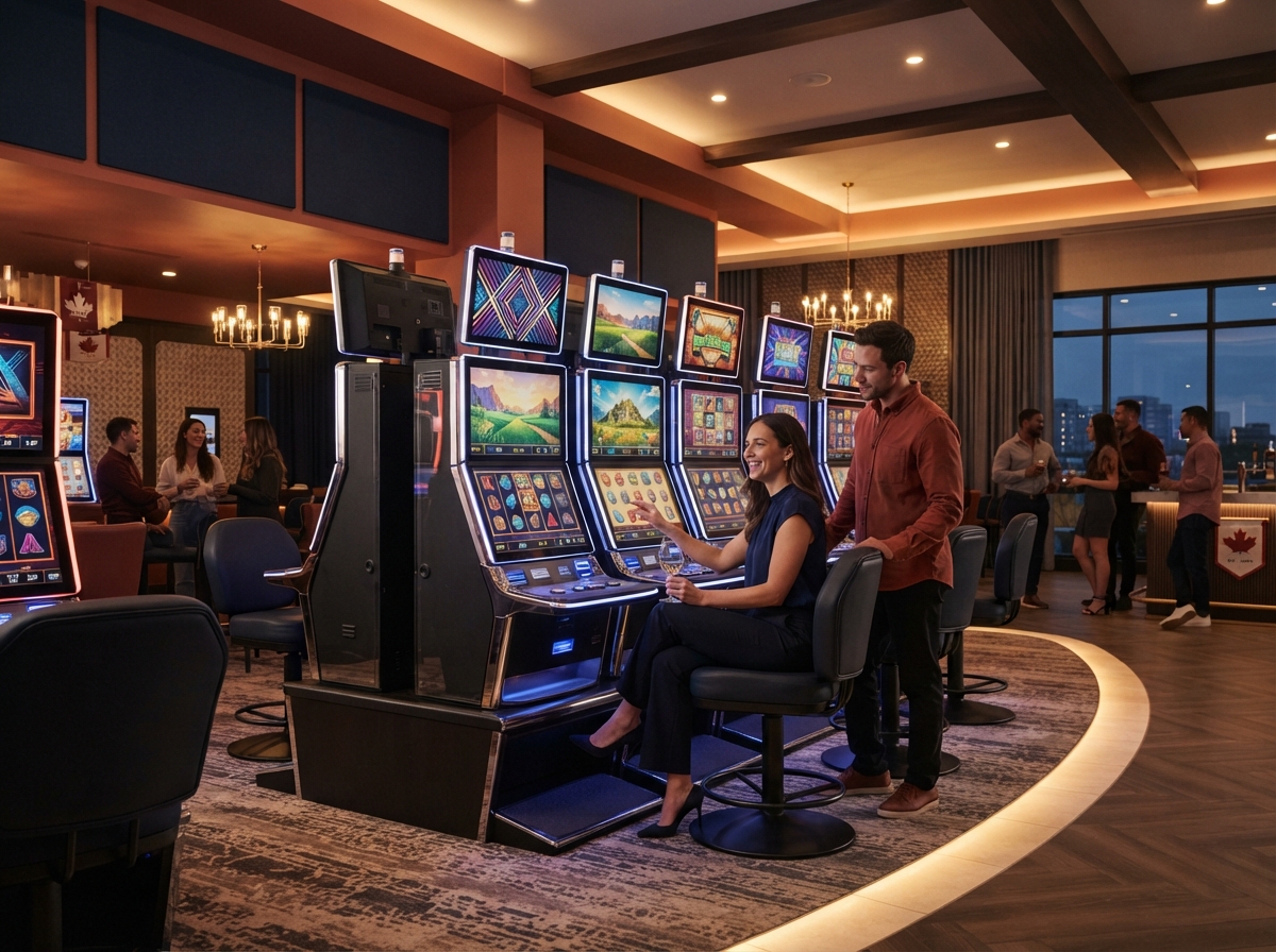 Linked gaming machine area in a premium venue